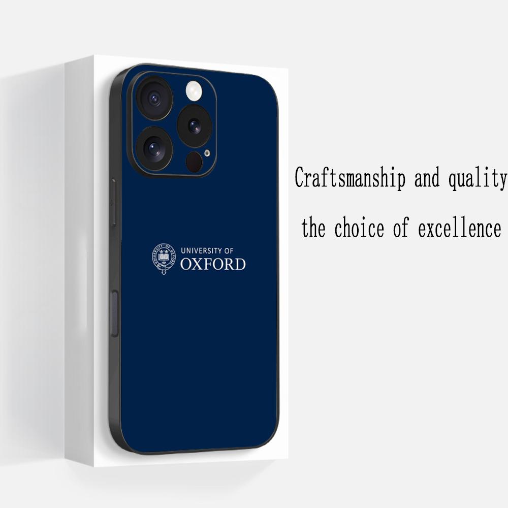 Чехол для телефона с дизайном в стиле Оксфордского университета Для iPhone 17 16 e 15 14 13 12 Plus Mini Pro Max Мягкий черный Ударопрочный чехол