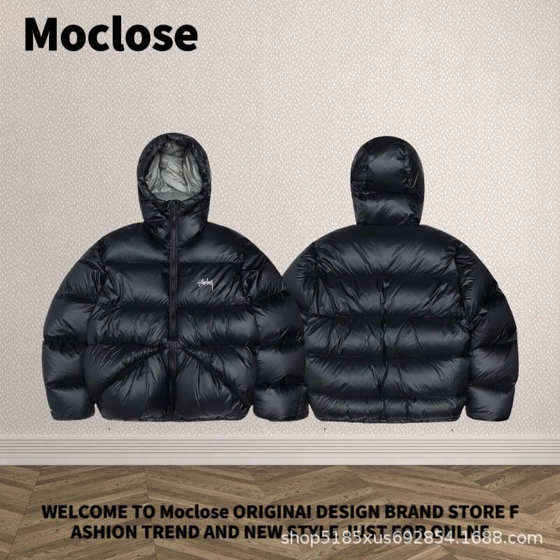 Moclose American Street Winter Down Puffer Jacket Loose Fit Warm Solid Color Couple Coat