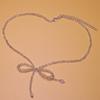 Fashionable Bowknot Pendant Necklace Handmade Colorful Beads Neckchain Bow Clavicle Chain for Women Girls Choker