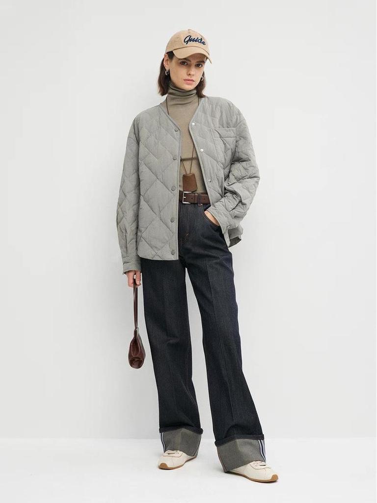 Unisex Lightweight White Goose Down Jacket - Cocoon Silhouette for 2025 Autumn/Winter