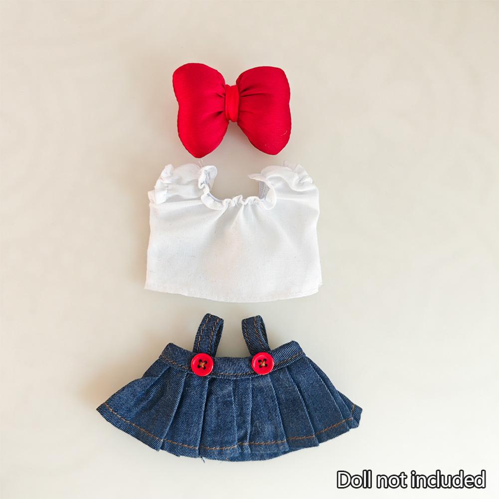 Мини-одежда и аксессуары для кукол 15-17 см Ropa Labubu 10 см Хлопковая кукла Худи с сердцем Розовая пряжа Юбка Одежда Без куклы