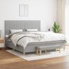 VidaXL Divan Bed with Mattress Light Grey 200x200cm Fabric - Model 3137341