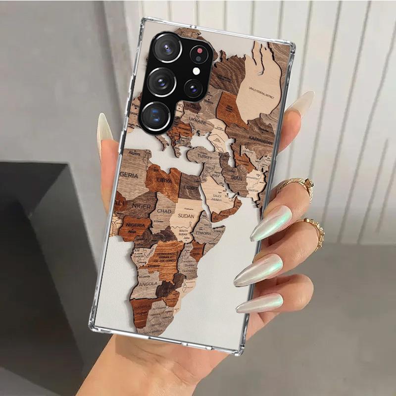 Чехол для телефона 'Карта мира, Планы путешествий' для Samsung Galaxy S26 S24 S23 Ultra S25 Edge S22 S21 Plus S20 FE + Мягкий чехол с принтом Funda Gal