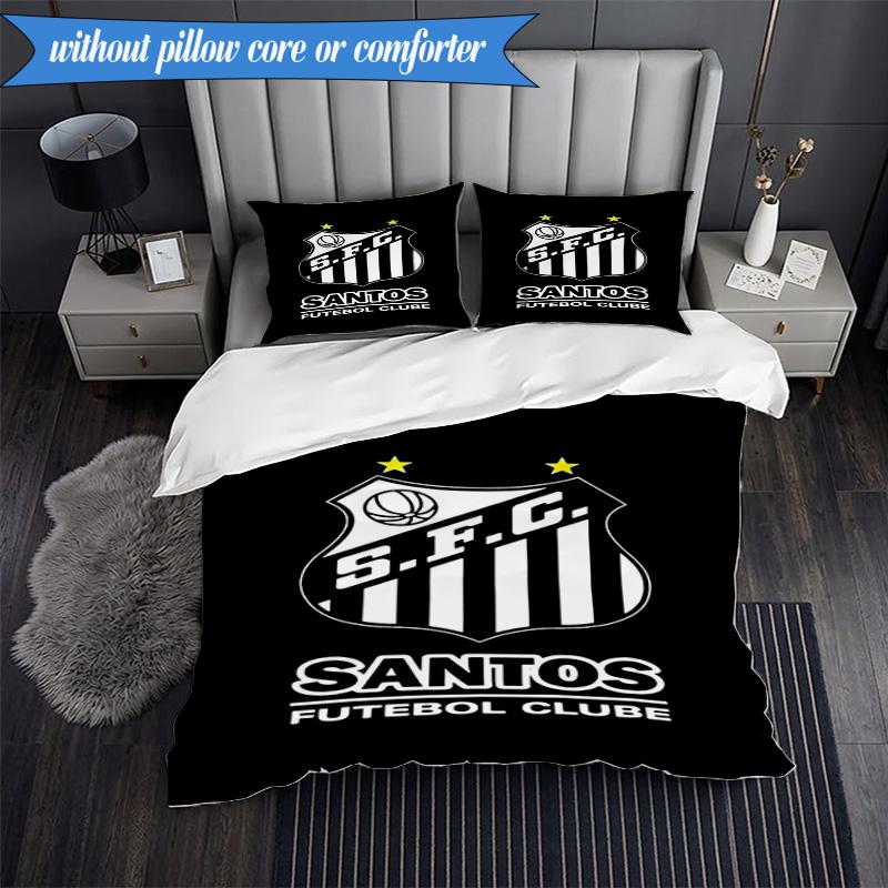 3PCS Powerful Football Crest Design Printed Soft Bedding Set,Including 1pc Duvet Cover And 2pcs Pillowcases Perfect for Bedroom, Dormitory, Fan gift