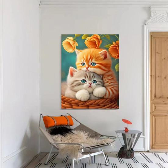 1 комплект, мультяшный кот, стразы, картина с холстом, инструменты для сверления, 5D полная дрель, сделай сам, поделки, горный хрусталь, художественный комплект для рисования, украшения для начинающих, взрослых