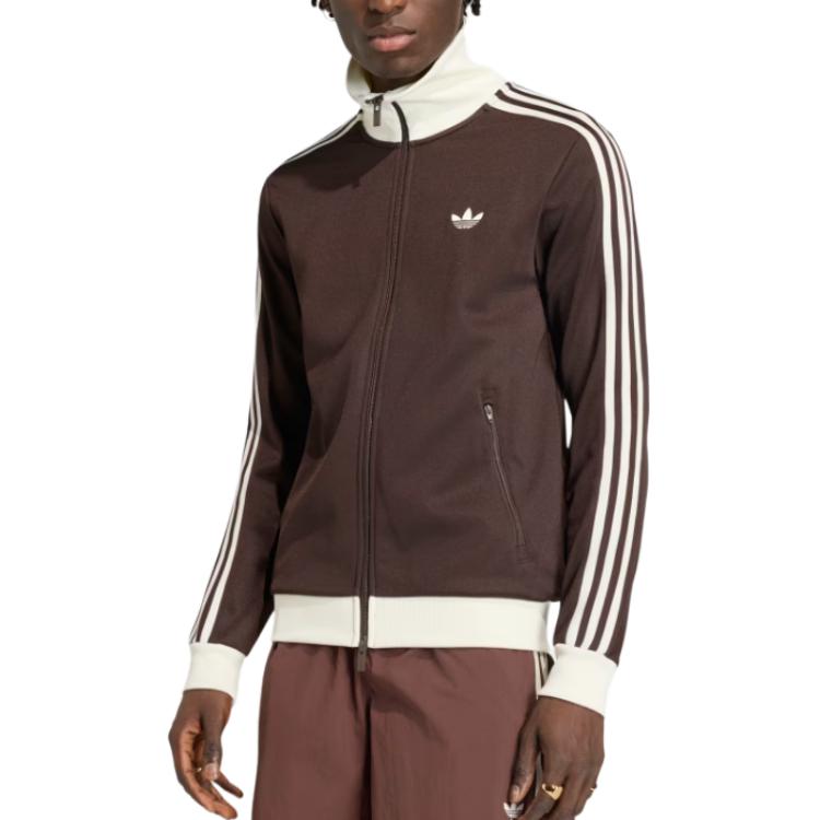 adidas Мужская куртка-бомбер Originals с полосатой стойкой, длинным рукавом, приталенного кроя, на молнии, артикул KE1665