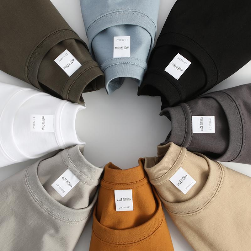 Fashionable Solid Colored Loose Fit Men's T-Shirt for Summer Sports, Printed Round Neck 100% Cotton Tee Shirt