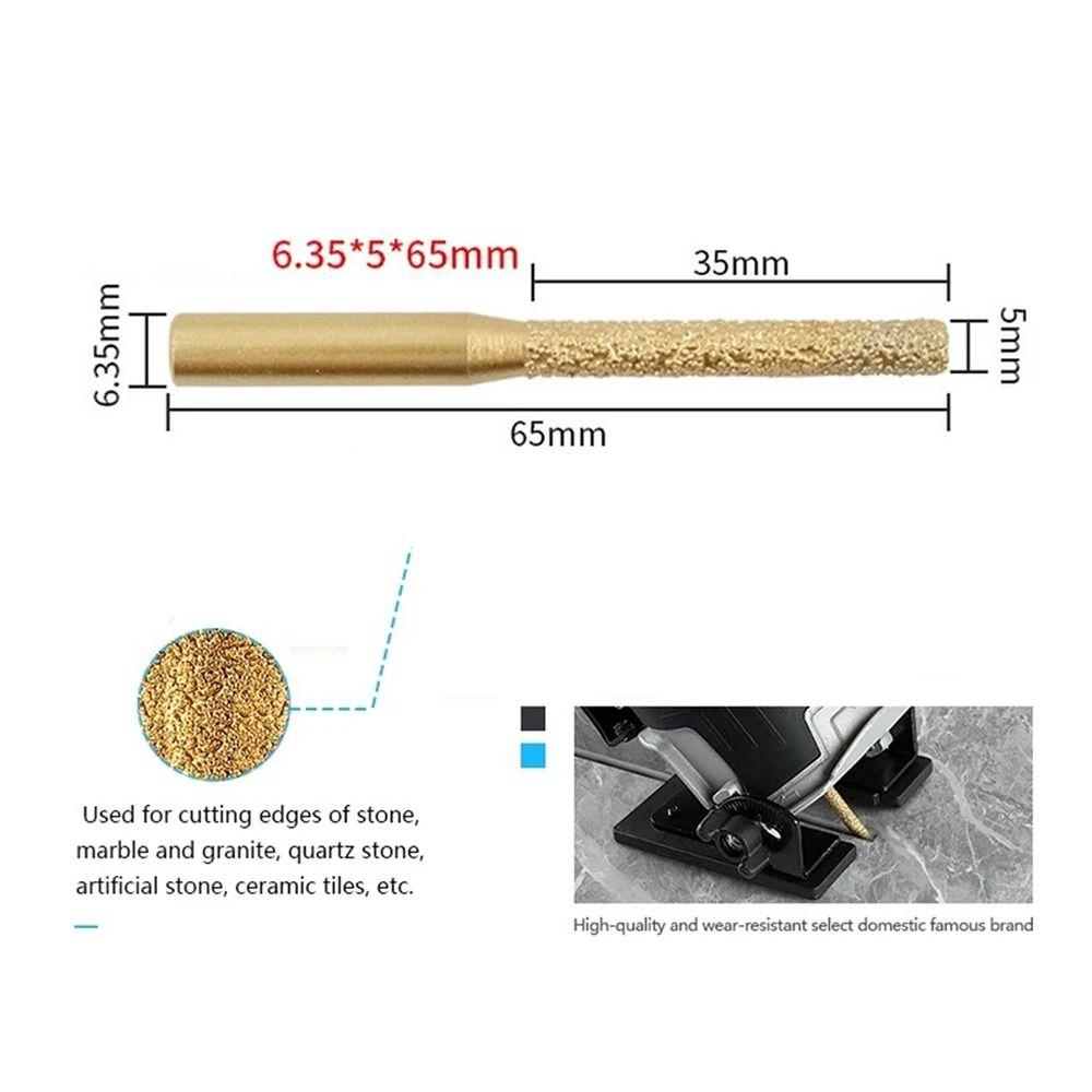1Pcs Engraving Trimming Machine Brazed Diamond Router Bit 6.35mm Engraving Edge Cutting Tool
