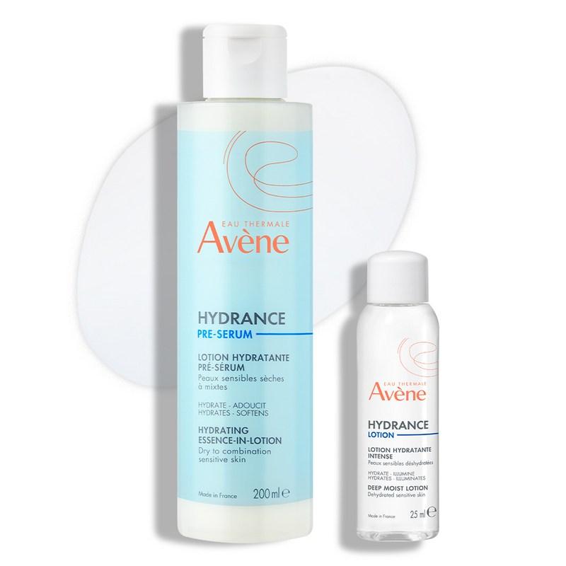 Набор Avène Hydrance Термальная вода Увлажняющая эссенция-лосьон 200 мл + Глубокоувлажняющий лосьон 25 мл, 1 набор