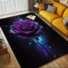 1 шт. Ковер с тематикой фиолетовой розы для домашнего декора, Нескользящий коврик для офиса, Подкладка под стул, Коврик для улицы, Подарки на Рождество и Хэллоуин-0731116