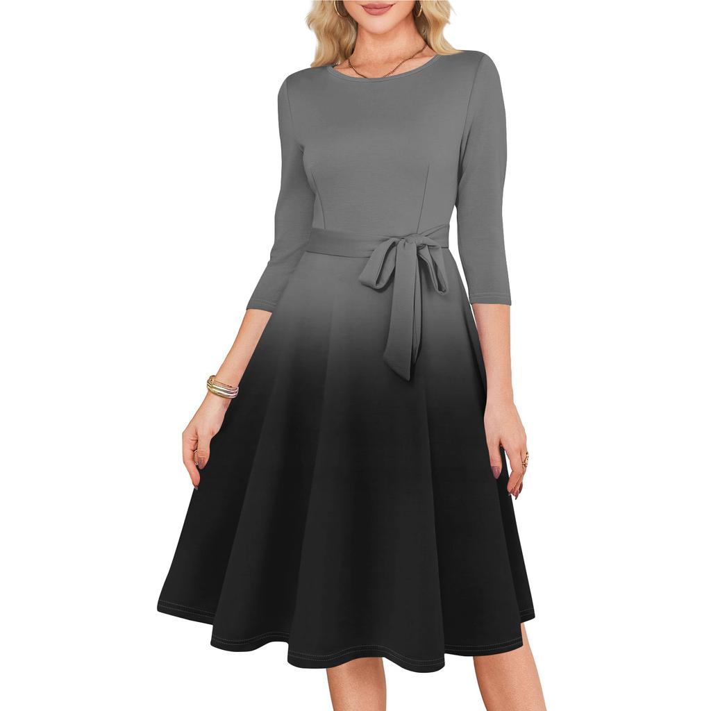 Women's Cocktail Dresses 3/4 Sleeve Vintage Wedding Guest Dress