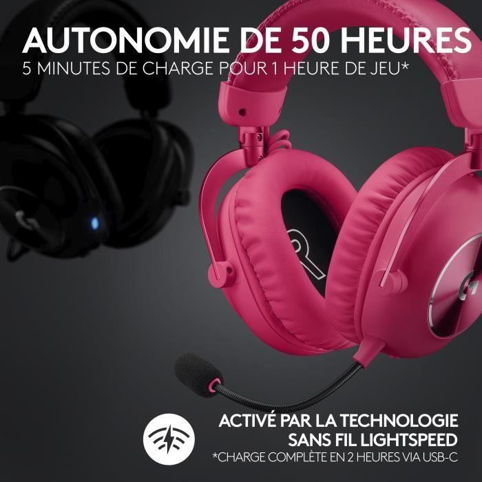 Casque gamer - Sans fil - Logitech G - Pro X 2 Lightspeed - Bleutooth - PS5, PS4, PC - Rose
