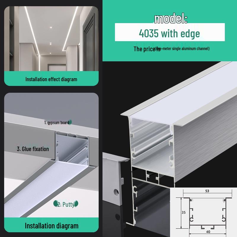 Seamless Linear Recessed LED Light Channel - Aluminum Strip Slot Design