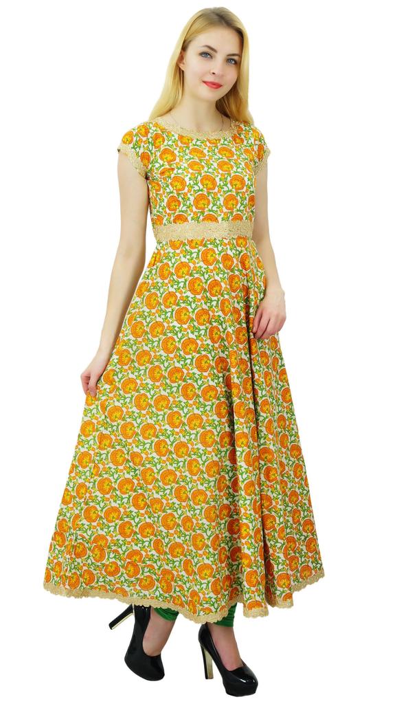Phagun Women Ethnic Top Dress Designer Kurta Cotton Floral Anarkali Kurti
