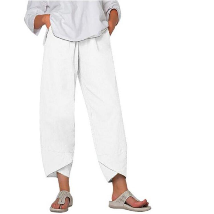 Летние женские брюки с эластичным поясом, хлопковые свободные повседневные брюки