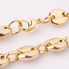 7/9/11mm 7-26" High Quality Gold Tone 316L Stainless Steel Mens Womens Coffee Bean Beads Chain Necklace or Bracelet