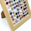 80 Natural Gemstones Collection Crystal Ore Exhibit Set Collectible Gems In Wooden Frame Educational Gift for Kids Gem Lovers