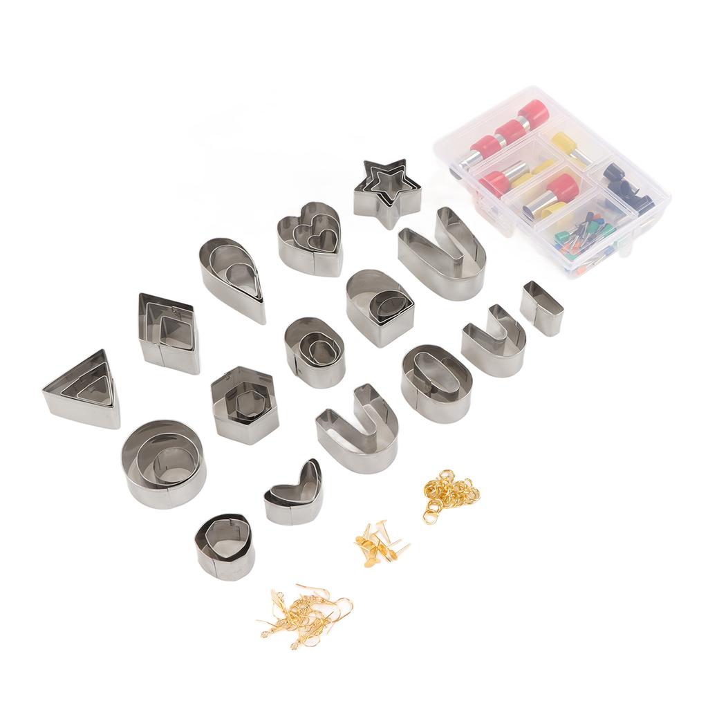 clay cutters set 126 pcs with earring hooks for jewelry making