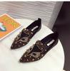 2025 Shoes for Women Flat Shoes Luxury Rivet Crystal Fox Casual Shoes Comfortable Fashion Pointed Toe Slip-on Loafers