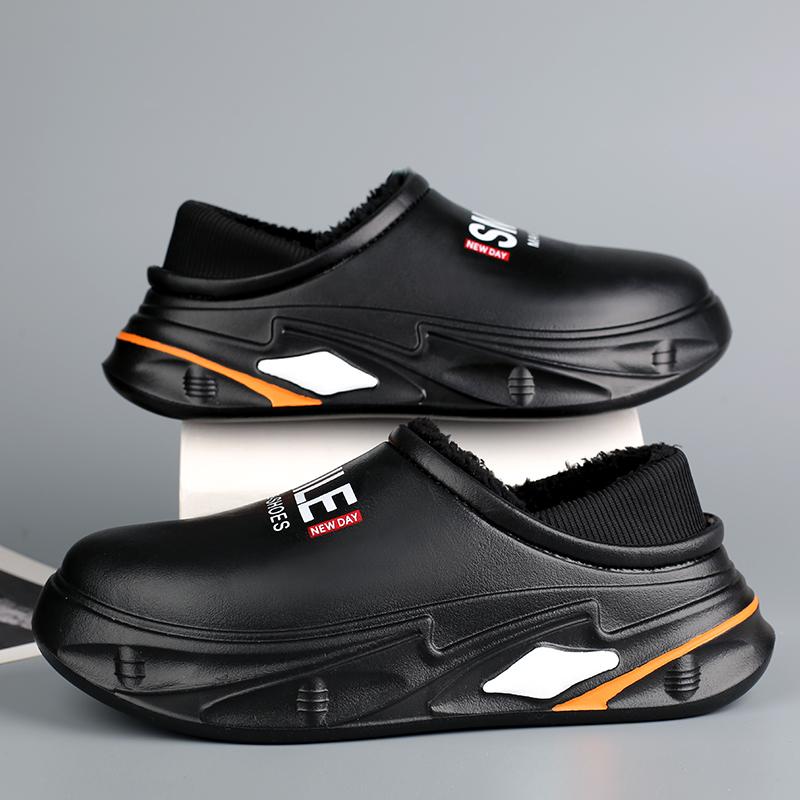 Зимние мужские и женские теплые тапочки, хлопковые тапочки, домашние и уличные водонепроницаемые теплые туфли, мужские парные домашние спальные плюшевые теплые тапочки