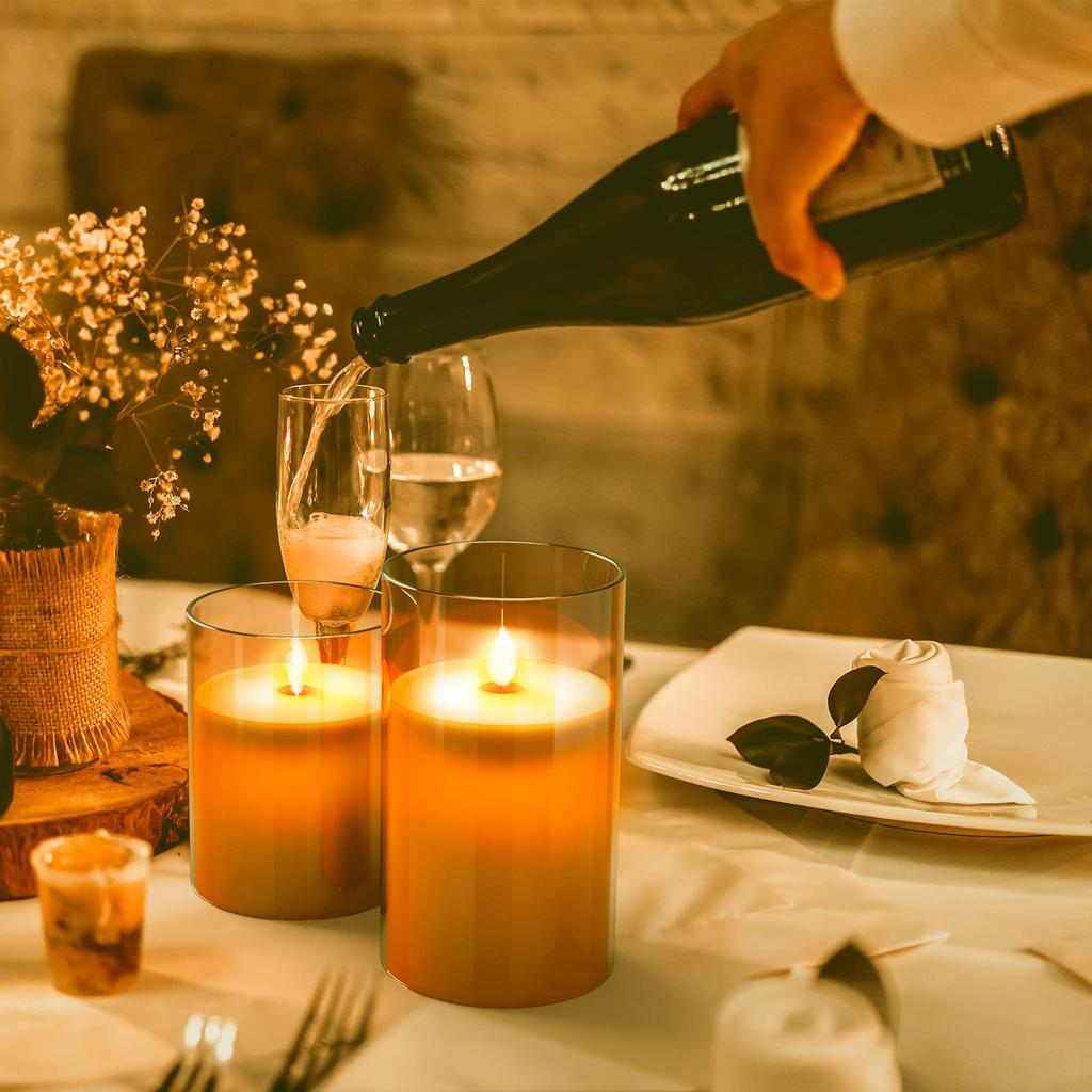 Светодиодная свеча батарейка мерцает как настоящая MELEJIA пульт управления таймер автоматическое включение яркость теплый свет светодиодная хорошая атмосфера светодиодная свеча коричневая L 8см x