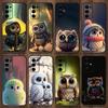 Милый Чехол-Сова для Телефона Samsung Galaxy A13,A21s,A22,A31,A32,A52,A53,A71,A80,A91 Мягкий Черный Чехол