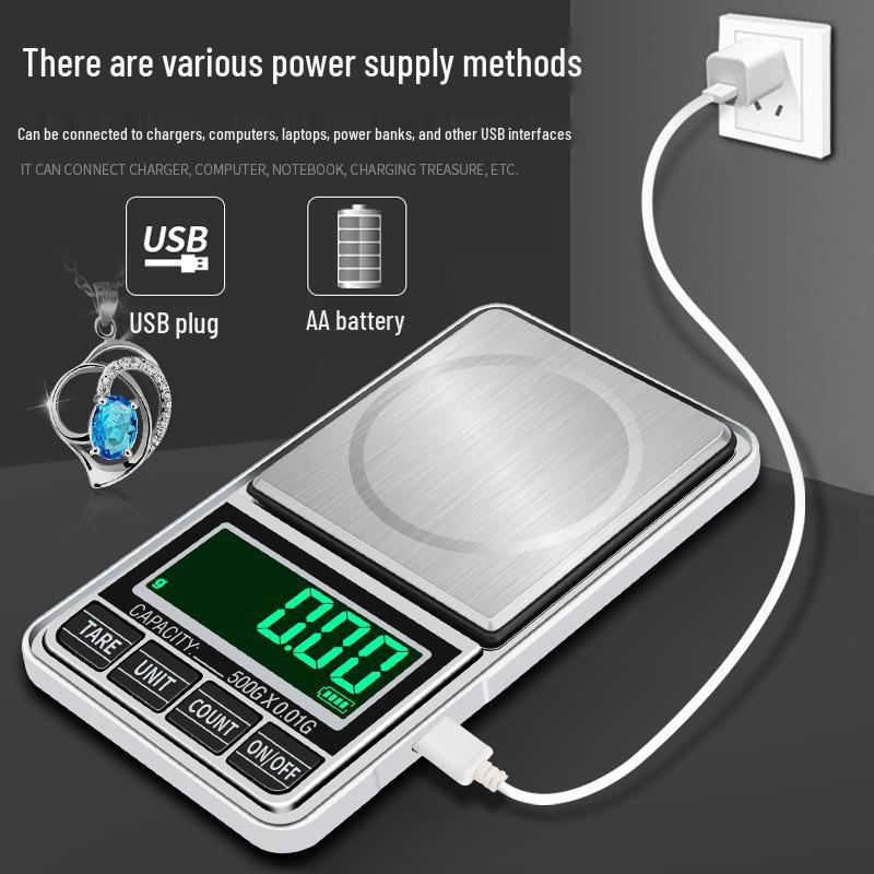 USB Portable Jewelry Scale 0.01g Precision Palm Pocket Balance