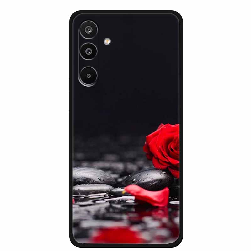 Чехол для Samsung Galaxy A36 5G Цветочный принт Силиконовые чехлы для телефона Обложка для Samsung A26 5G ТПУ Корпуса A 26 36 Черные ТПУ Чехлы