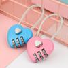 Valentine's Day Luggage Dial Combination Security Tool Heart Shaped Lock Padlock 3 Digit Password
