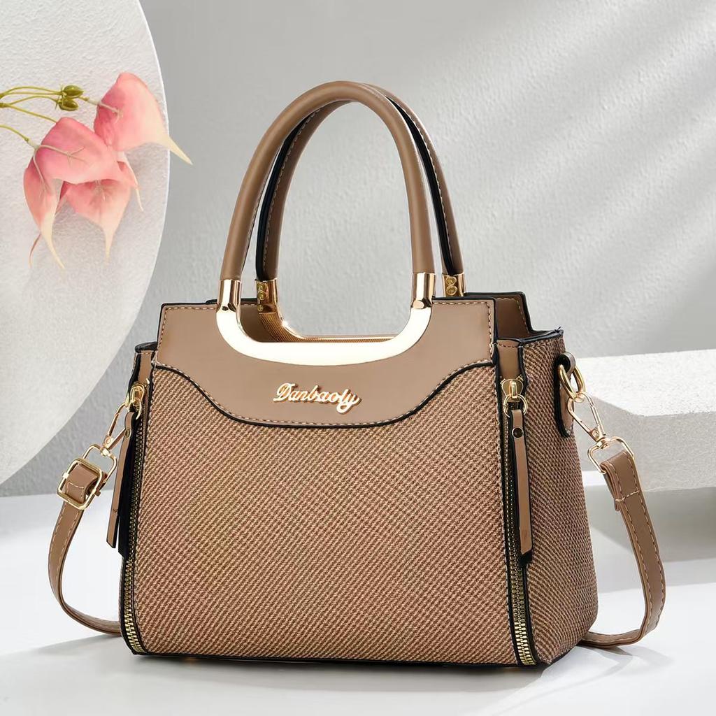 Новая холщовая модная сумка с высоким внешним видом, большая вместимость, универсальная сумка через плечо, женская сумка с холщовой текстурой