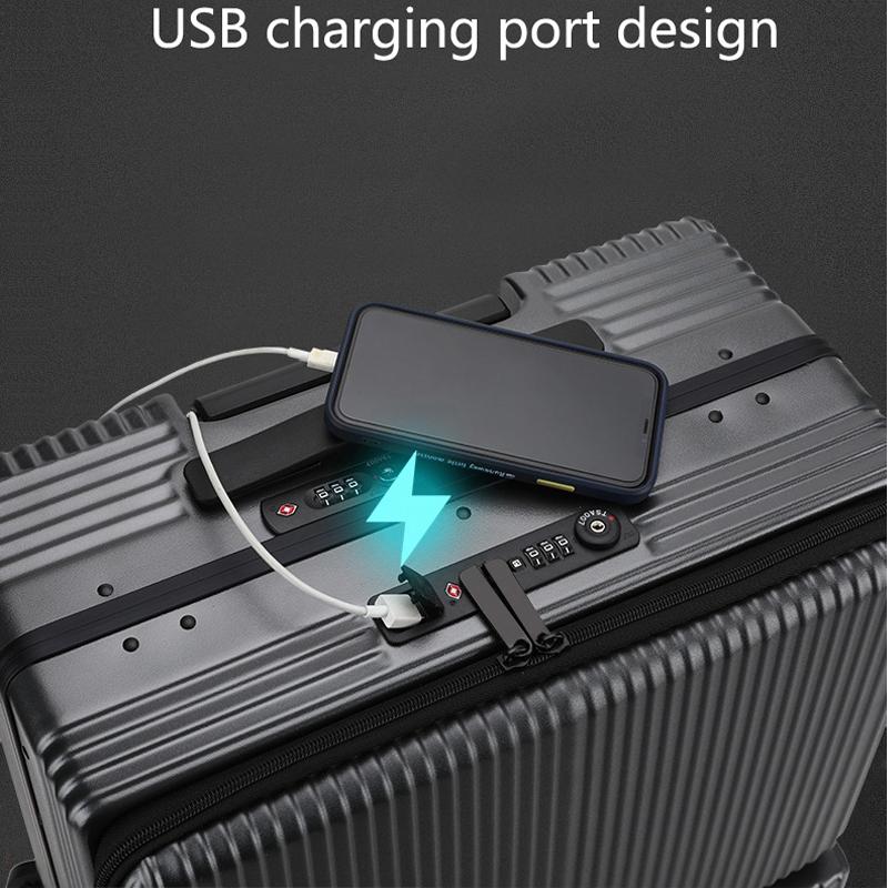 18-дюймовая ручная кладь на тележке, чемодан для деловых поездок на колесах, чемодан с сумкой для ноутбука, чемодан на колесиках с микро-USB