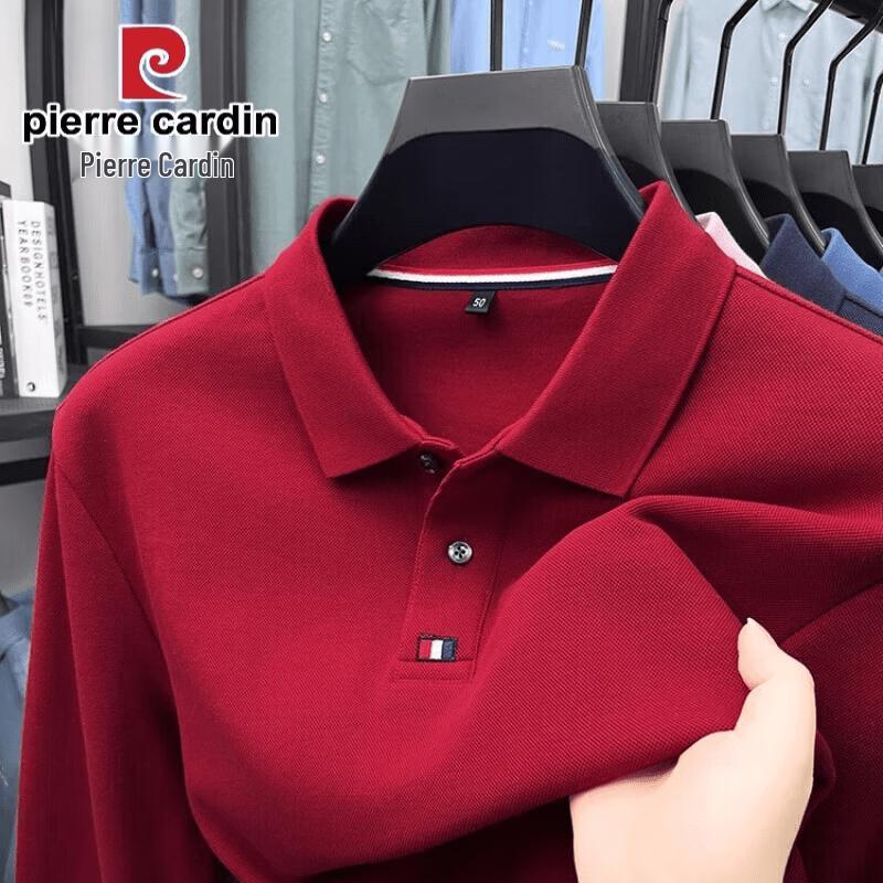 Pierre Cardin Мужская хлопковая футболка-поло с длинным рукавом 100%