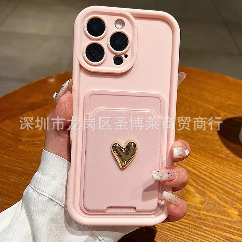 Золотая любовь подходит для чехла на телефон iphone16promax Apple 15 сумка для карт 14 задняя наклейка 17 шагов 13 новый