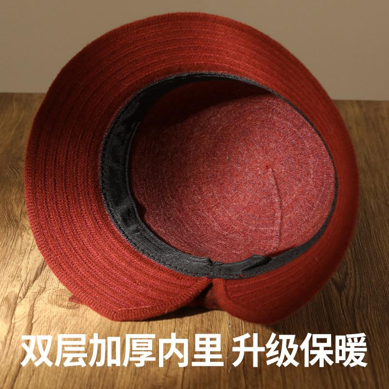 Шляпа женская осенне-зимняя элегантная шляпа-котелок с бантом для среднего возраста модная теплая шляпа-ведро универсальная шляпа-ведро