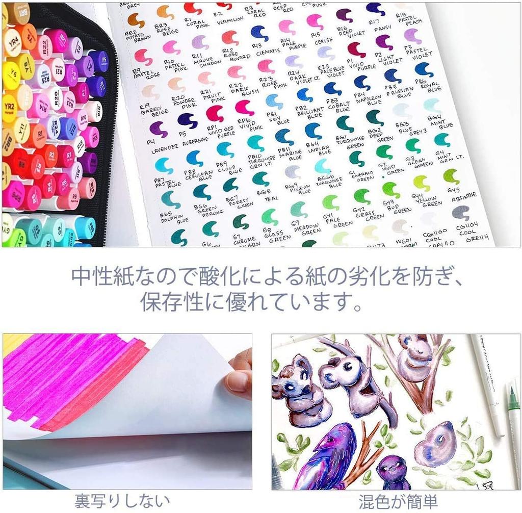 Ohuhu Тяжелый 200 г/м² 175 мм x Мини Подходит для цветной спиртовой иллюстрации и и Рождественский подарок Скетчбук, Бумага, 165 мм, Готов для маркеров,