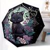1pc Witchy Cat Pattern Umbrella, Fashionable, Personalized, High-Value Folding Umbrella, a Must-Have for Summer, 8-Rib Durable Iron Frame, Tri-Fo