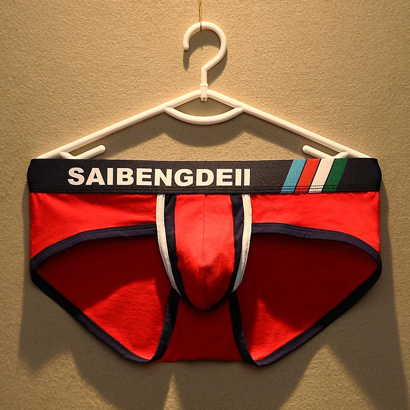 Мужское дышащее нижнее белье-треугольники из чистого хлопка, молодежное, с низкой посадкой, сексуальное, облегающее