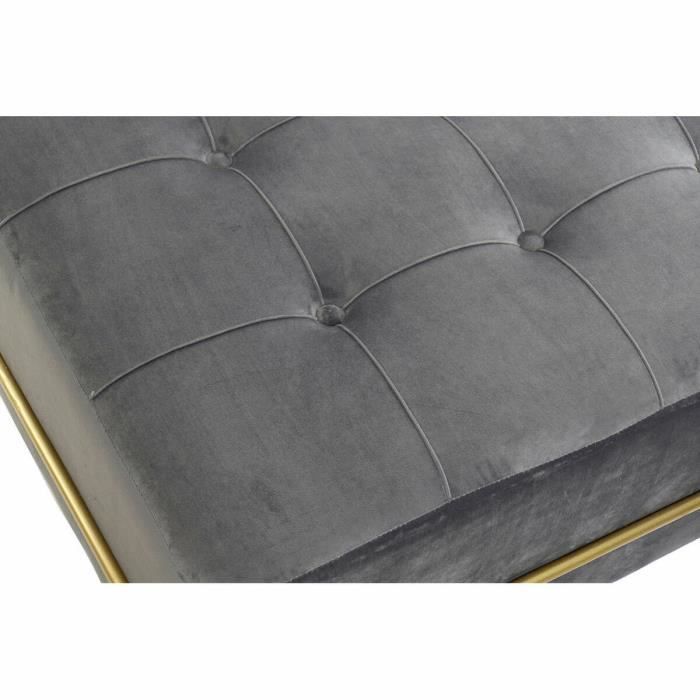 Banquette - [MARQUE] - Gris doré - Mousse - Velours - 2 places