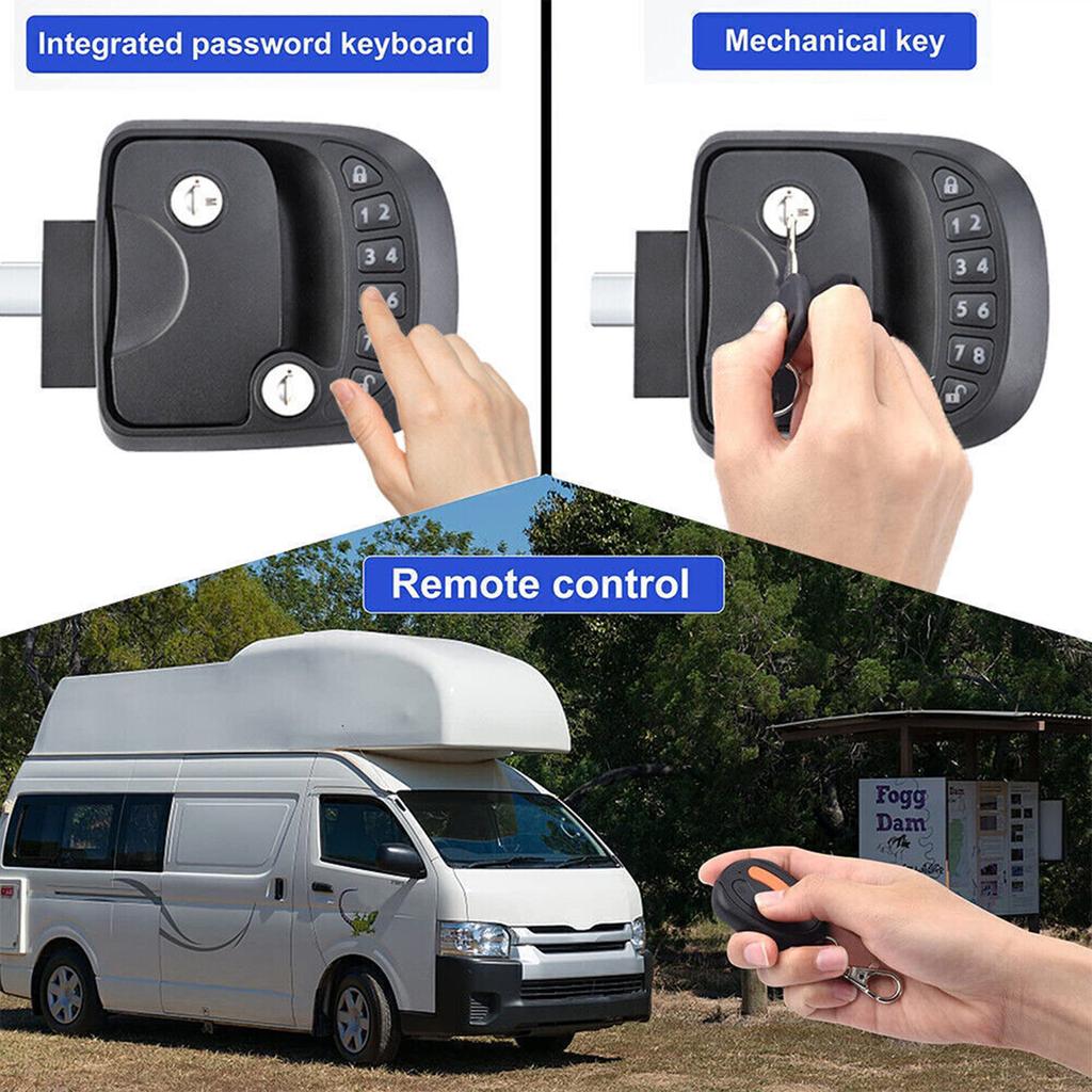 Trailer RV Keyless Entry Door Lock Latch Hatch Caravan-Motor Home Car Drawer Handle With Deadbolt Integrated Keypad Fob