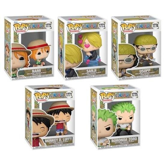 Набор Funko Pop Animation One Piece (5 шт.) Обезьяна Д. Луффи #1771 Нами #1772 Санджи #1773 Усопп #1774 Ророноа Зоро Обычный #1775 Коллекционный Винил