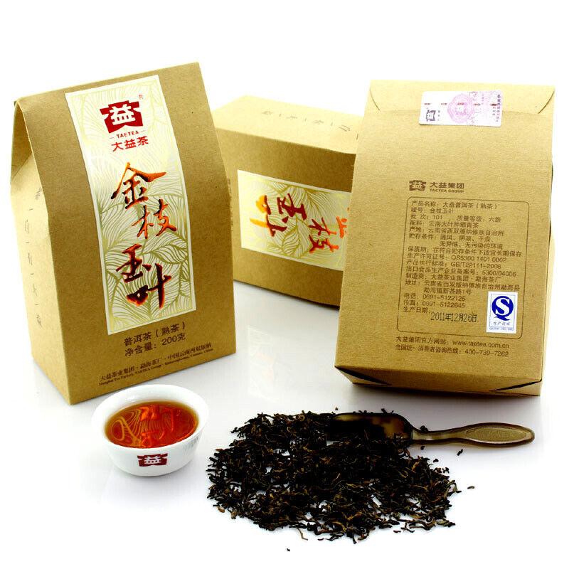 Jin Zhi Yu Ye TAETEA Menghai Dayi Чай рассыпной выдержанный спелый чай Пуэр Пуэр 200г