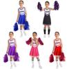 Sport Cheerleading Costume for Kids Girls Sleeveless Dance Dress Cheerleading Flower and Socks Set