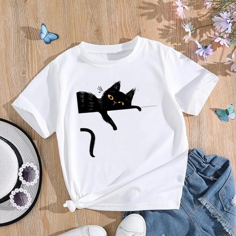 (Asian Size) T Shirt Women Cat Sweet Pet Trend Animal Sweet Print Tee Top Fashion Female Clothing Short Sleeve Graphic T-shirts