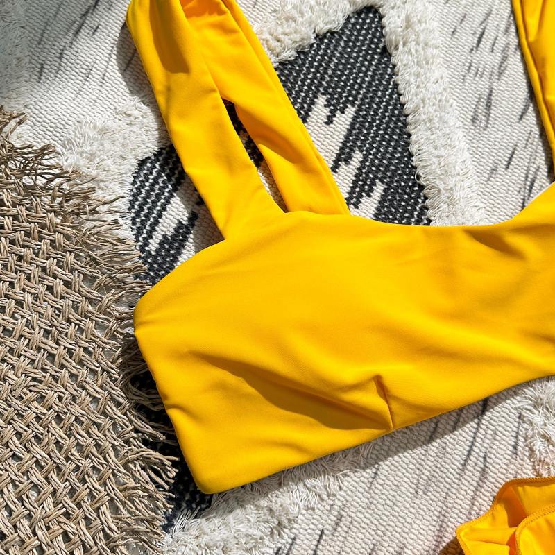 Сексуальный женский двухсекционный цветочный бюстгальтер пуш-ап с подкладкой, белый комплект бикини, купальник, купальный костюм со шнуровкой, пляжная одежда, бикини