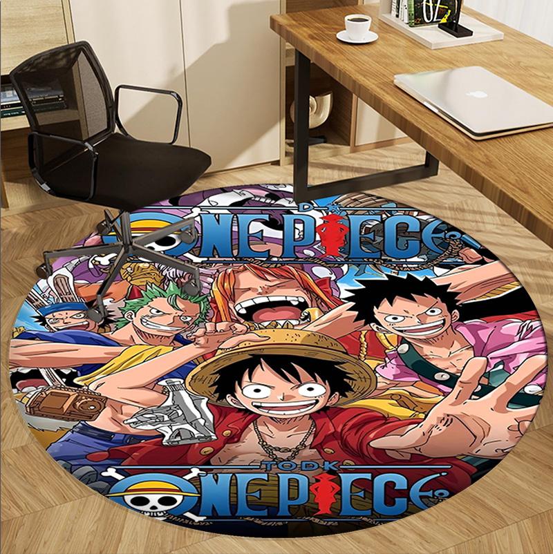 One Piece Pattern Round Rug, Indoor/Outdoor Mat, for Picnic, Gameroom, Bedroom, Office, Living Room, Home Decor Carpet, Birthday Gift