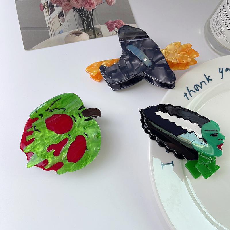 Muweordy креативный коготь для Хэллоуина, мультяшная шляпа, заколка для волос в виде краба, забавная маска, зажим для волос из ацетата, аксессуары для волос для женщин и девочек