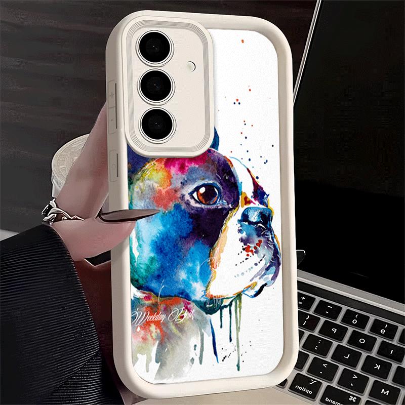 Phone Case for Samsung Galaxy A17 A16 A15 A14 A13 French Bulldog Dog Pug Design A56 A36 A26 A55 A35 A25 A54 A34 A24 A53 A33 A23