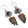 Серьги ручной работы из серебра 925 пробы с мукаитом и гранатом 2,68 дюйма C3M52