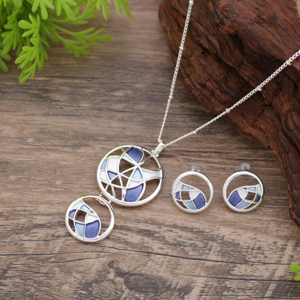 Новый эмалевый цвет круглый полый цветок серьги-гвоздики подвеска набор, женская мода универсальное цветочное ожерелье