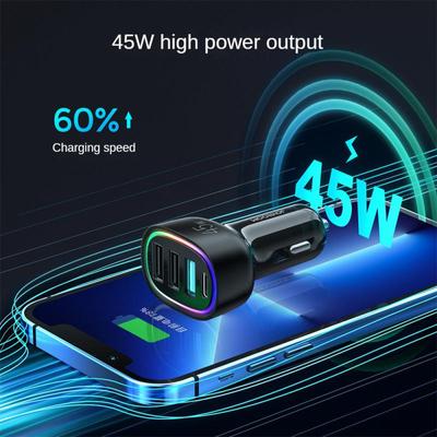 4 порта Автомобильное зарядное устройство 30 Вт Pd Type C Qc3.0 Быстрая зарядка USB-зарядное устройство для телефона для Iphone Samsung Адаптер питания Автоаксессуары